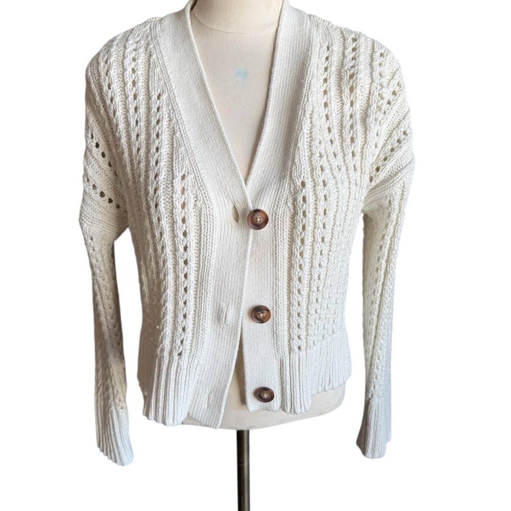 Abercrombie & Fitch White Knit Cardigan